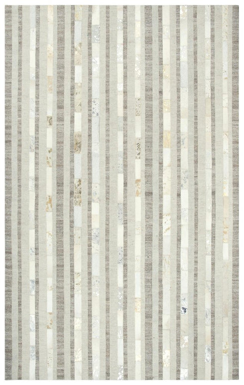 8' X 10' Beige And Natural Patchwork Hand Woven Area Rug