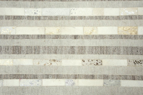 8' X 10' Beige And Natural Patchwork Hand Woven Area Rug
