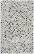 5' X 8' Gray Ivory Brown And Charcoal Geometric Hand Woven Area Rug