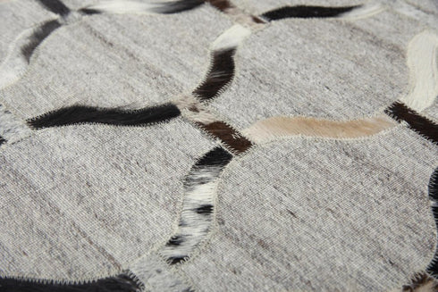 8' X 10' Gray Ivory Brown And Charcoal Geometric Hand Woven Area Rug