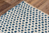 8' X 10' Blue And Ivory Wool Geometric Hand Woven Area Rug