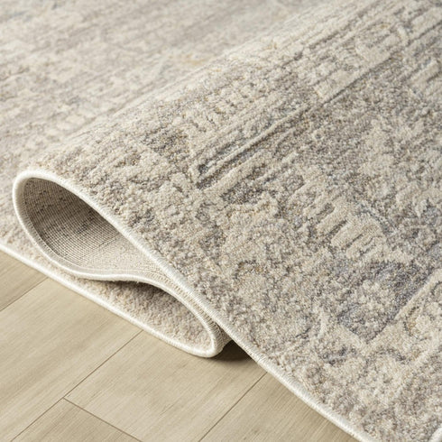 8' X 10' Beige And Blue Abstract Area Rug