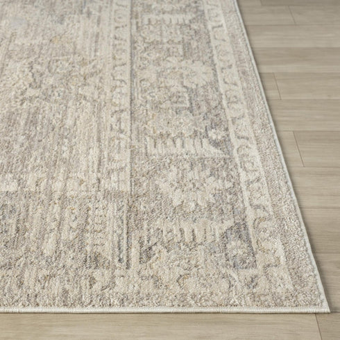 8' X 10' Beige And Blue Abstract Area Rug
