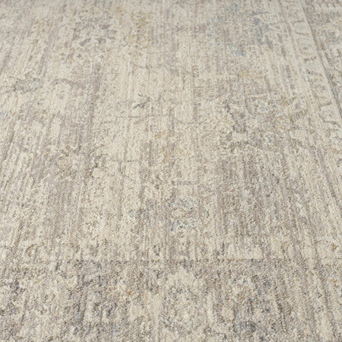 8' X 10' Beige And Blue Abstract Area Rug