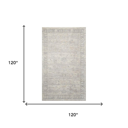 8' X 10' Beige And Blue Abstract Area Rug