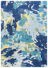 5' X 8' Yellow Green Blue And Light Blue Wool Abstract Hand Tufted Area Rug