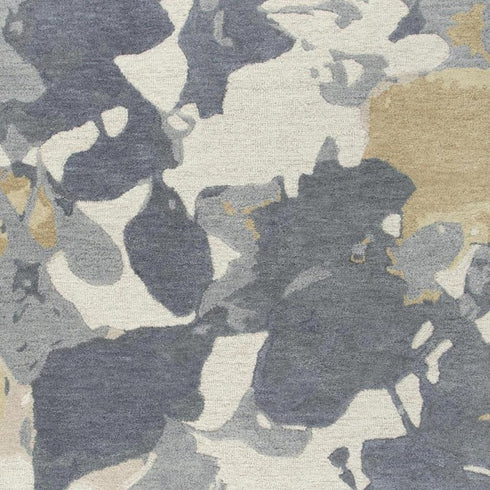 5' X 8' Gray And Beige Wool Floral Hand Tufted Area Rug