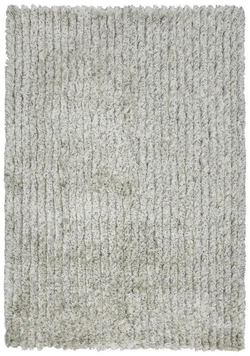 8' X 10' White And Ivory Shag Hand Tufted Area Rug