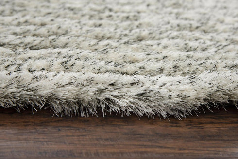 8' X 10' White And Ivory Shag Hand Tufted Area Rug