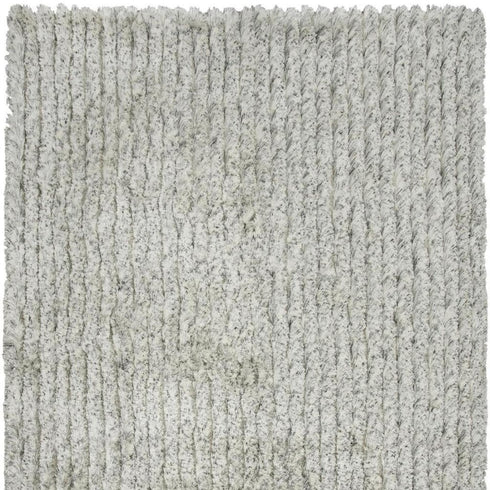 8' X 10' White And Ivory Shag Hand Tufted Area Rug