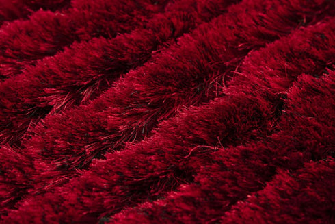 8' X 10' Red And Natural Shag Hand Tufted Area Rug
