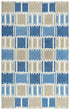 8' X 10' Blue Ivory And Beige Wool Geometric Hand Tufted Area Rug