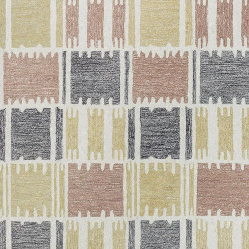 8' X 10' Beige Ivory And Charcoal Wool Geometric Hand Tufted Area Rug