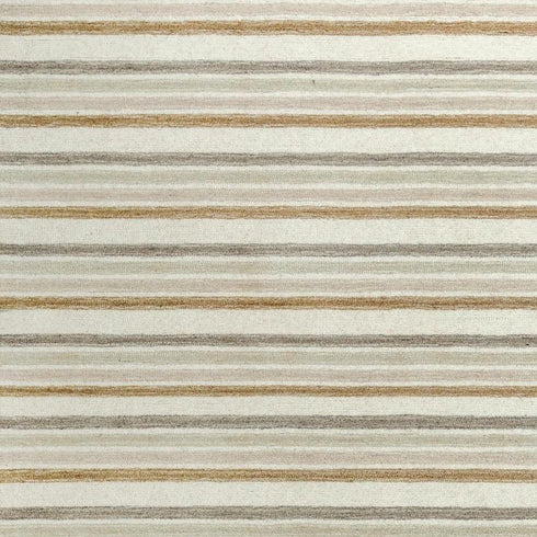 8' X 10' Ivory Beige And Brown Wool Striped Hand Tufted Area Rug