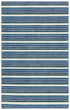 8' X 10' Blue And Ivory Wool Striped Hand Tufted Area Rug