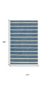 8' X 10' Blue And Ivory Wool Striped Hand Tufted Area Rug