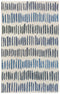 8' X 10' Ivory Blue And Charcoal Wool Striped Hand Tufted Area Rug