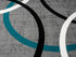 Grey Black and White Multicolor Circles Modern Area Rug