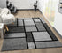 Black, Grey, and Multicolor 3D Carved Modern Area Rug