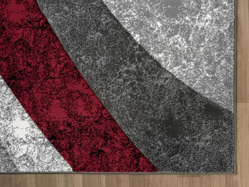 Modern Abstract Wave 3D Carved Stitched Area Rug