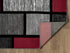 Black, Grey, and Multicolor 3D Carved Modern Area Rug