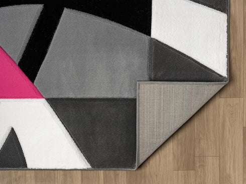 Abstract 3D Wave Lined Carved Modern Area Rug - Multicolor