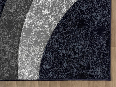 Modern Abstract Wave 3D Carved Stitched Area Rug