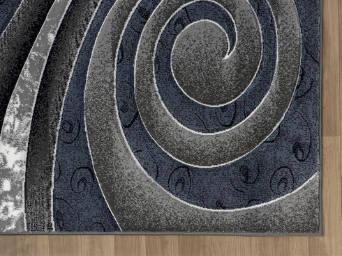 3D Spiral Swirls Modern Area Rug- Multicolor