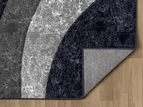 Modern Abstract Wave 3D Carved Stitched Area Rug