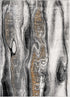 Grey, White, Gold Modern Abstract Area Rug