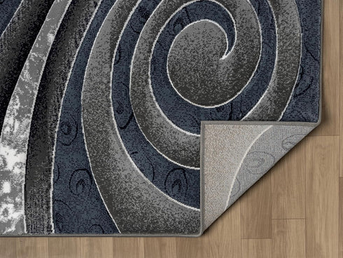 3D Spiral Swirls Modern Area Rug- Multicolor