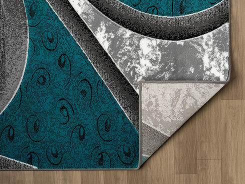 3D Spiral Swirls Modern Area Rug- Multicolor