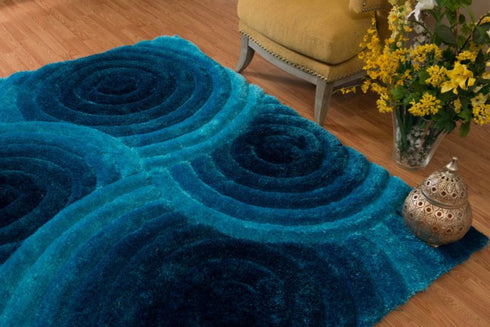 United Weavers Finesse Fluffy Blue Shag Area Rug