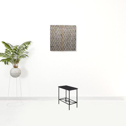 11.75" x 23.75" x 22" Cappuccino Black Mdf Metal  Accent Table