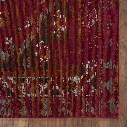 Deep Red Traditional Area Rug