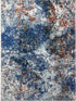 Blue and White Abstract Ocean Area Rug