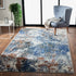 Blue and White Abstract Ocean Area Rug