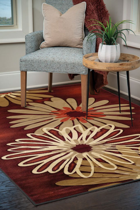 United Weavers Contours Dahlia Red Area Rug