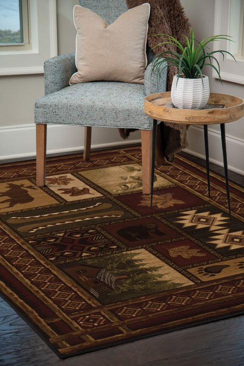 United Weavers Contours Cabin Chalet Brown Area Rug