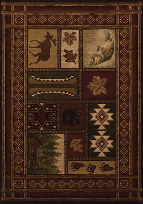 United Weavers Contours Cabin Chalet Brown Area Rug