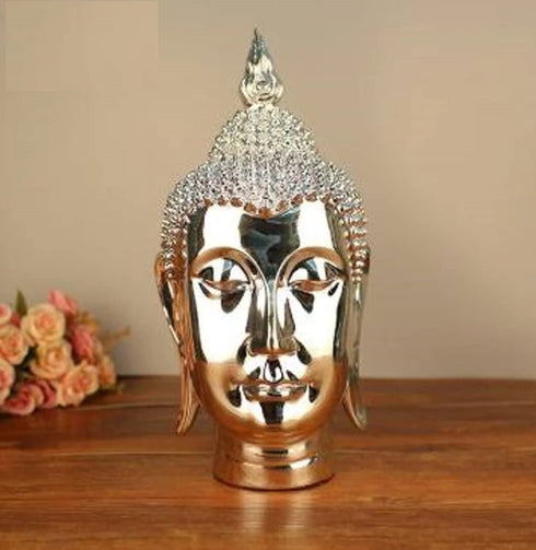 Adore the Decor™ Silver Buddha Head Sculpture - 12"H