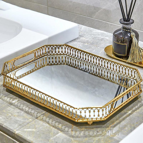 Adore the Decor™ 14" Rectangular Tray/Jewelry Holder with Mirrored Base