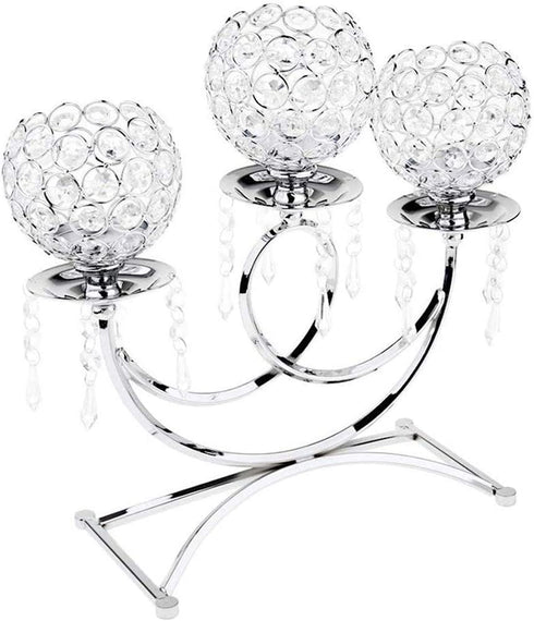 Adore the Decor™ 3 Arm Crystal Beaded Candelabra - 13"