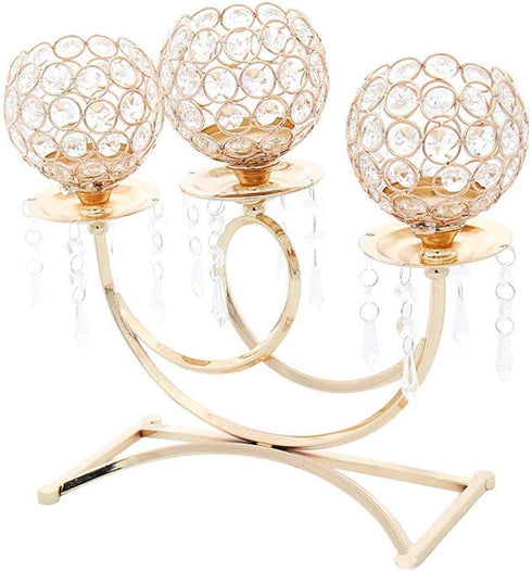 Adore the Decor™ 3 Arm Crystal Beaded Candelabra - 13"