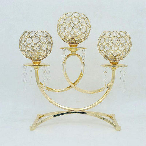 Adore the Decor™ 3 Arm Crystal Beaded Candelabra - 13"