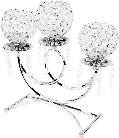 Adore the Decor™ 3 Arm Crystal Beaded Candelabra - 13"