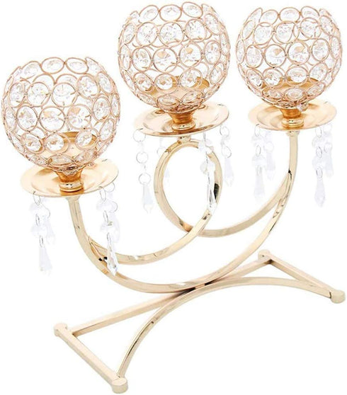 Adore the Decor™ 3 Arm Crystal Beaded Candelabra - 13"