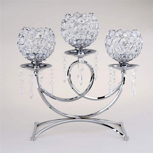 Adore the Decor™ 3 Arm Crystal Beaded Candelabra - 13"