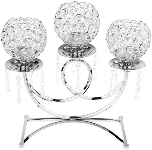 Adore the Decor™ 3 Arm Crystal Beaded Candelabra - 13"