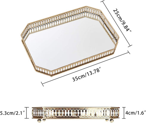 Adore the Decor™ 14" Rectangular Tray/Jewelry Holder with Mirrored Base